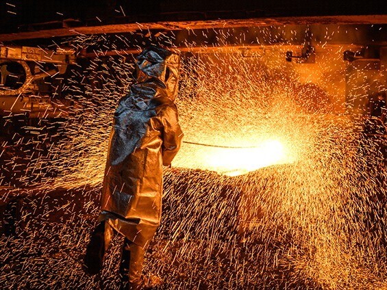A worker supervises a nickel matte furnace at PT Vale Indonesia's nickel plant. Indonesia plans to shorten mining production quotas to one year from three years. Source: Hariandi Hafid/SOPA Images/LightRocket via Getty Images.
